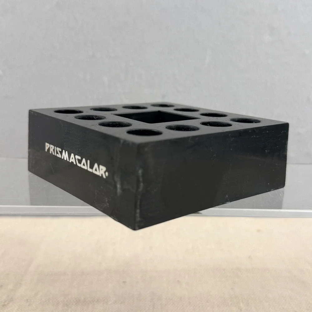 Vtg‎ Prismacolor Black Plastic Marker Pencil Holder Stand Desk Organizer 12 Slot